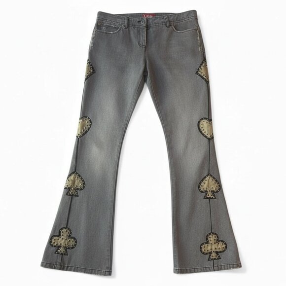 Vintage Voyage Jeans Women’s 28 Embellished Leather Suit Symbols Rare Find - Picture 3 of 16